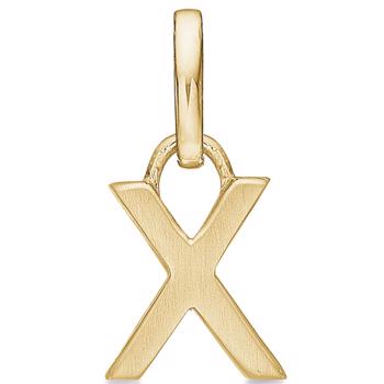 Bogstav vedhæng 8 mm, X i 8 karat guld med mat og blank side