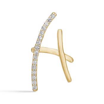 Bogstav vedhæng 15 mm, H i 8 karat guld med zirkonia