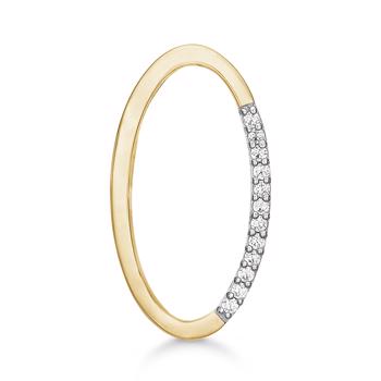 Bogstav vedhæng 15 mm, O i 8 karat guld med zirkonia