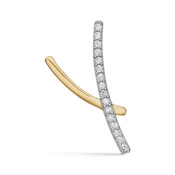Bogstav vedhæng 15 mm, Y i 8 karat guld med zirkonia