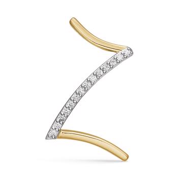 Bogstav vedhæng 15 mm, Z i 8 karat guld med zirkonia