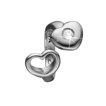 Christina Collect sølv Åbent topas hjerter til læderarmbånd, Open Topaz Hearts med blank overflade, model 650-S44