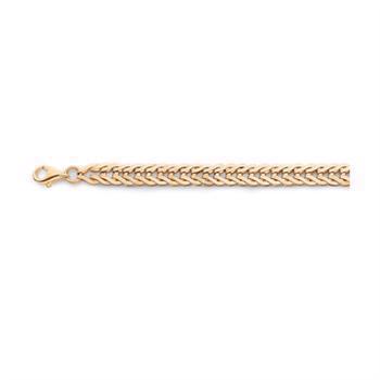 Støvring Design's smukke 8 karat guld armbånd, meget elegant flad sillebens kæde, 5 mm bred 19 cm lang