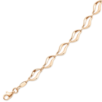 Støvring Design, 8 kt. 2 buet led halskæde med hul imellem, 43 cm