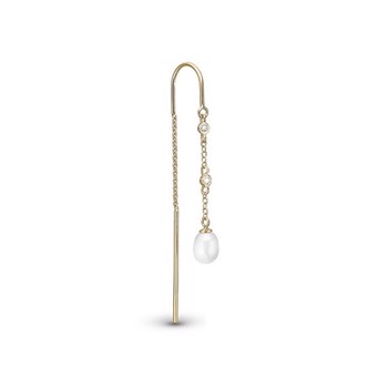 Pearl drops forgyldt sølv Ørering fra Christina Jewelry