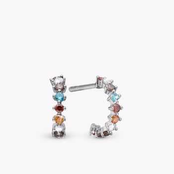 Rainbow sølv Creol øreringe, fra Christina Jewelry