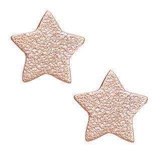 Christina Collect rosa forgyldt sølv ørestikker, Sparkling Stars med rustik overflade, model 671-R04