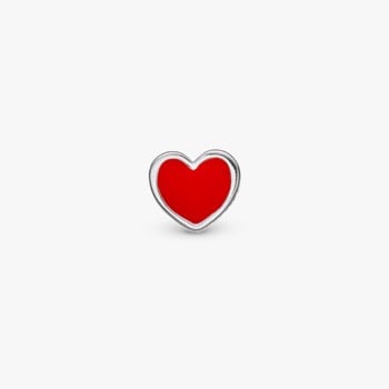Red heart, sølv Ørestik fra Christina Jewelry
