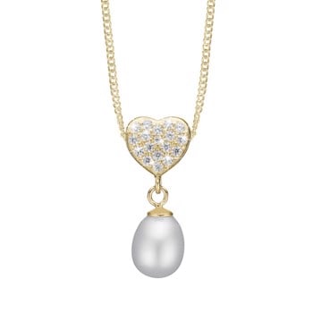 Sparkling Heart vedhæng i forgyldt sølv fra Christina Jewelry