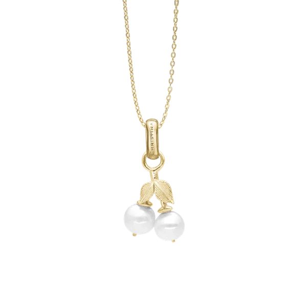 Pearl Cherries vedhæng og halskæde i Forgyldt sterling sølv fra Christina Jewelry
