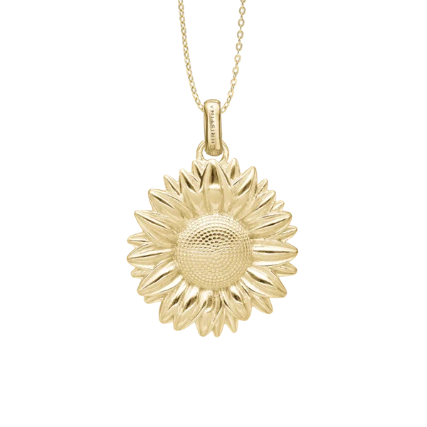 Sunflower vedhæng og halskæde i Forgyldt sterling sølv fra Christina Jewelry