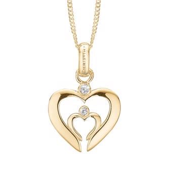 LOVE AND CARE vedhæng forgyldt sterling sølv fra Christina Jewelry