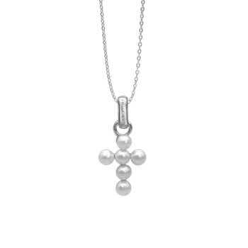 Pearl Cross  vedhæng og halskæde i Sterling sølv  fra Christina Jewelry