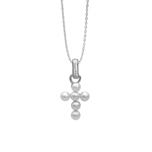 Pearl Cross  vedhæng og halskæde i Sterling sølv  fra Christina Jewelry