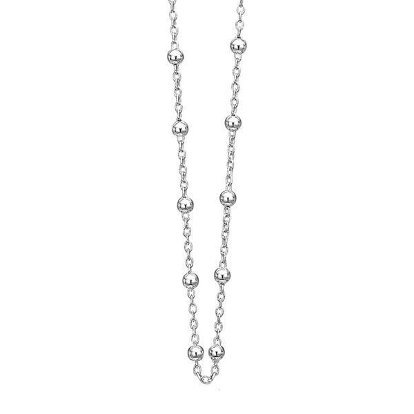 Christina Collect Sterling sølv halskæde, kuglekæde med blank overflade, 70 + 20 cm