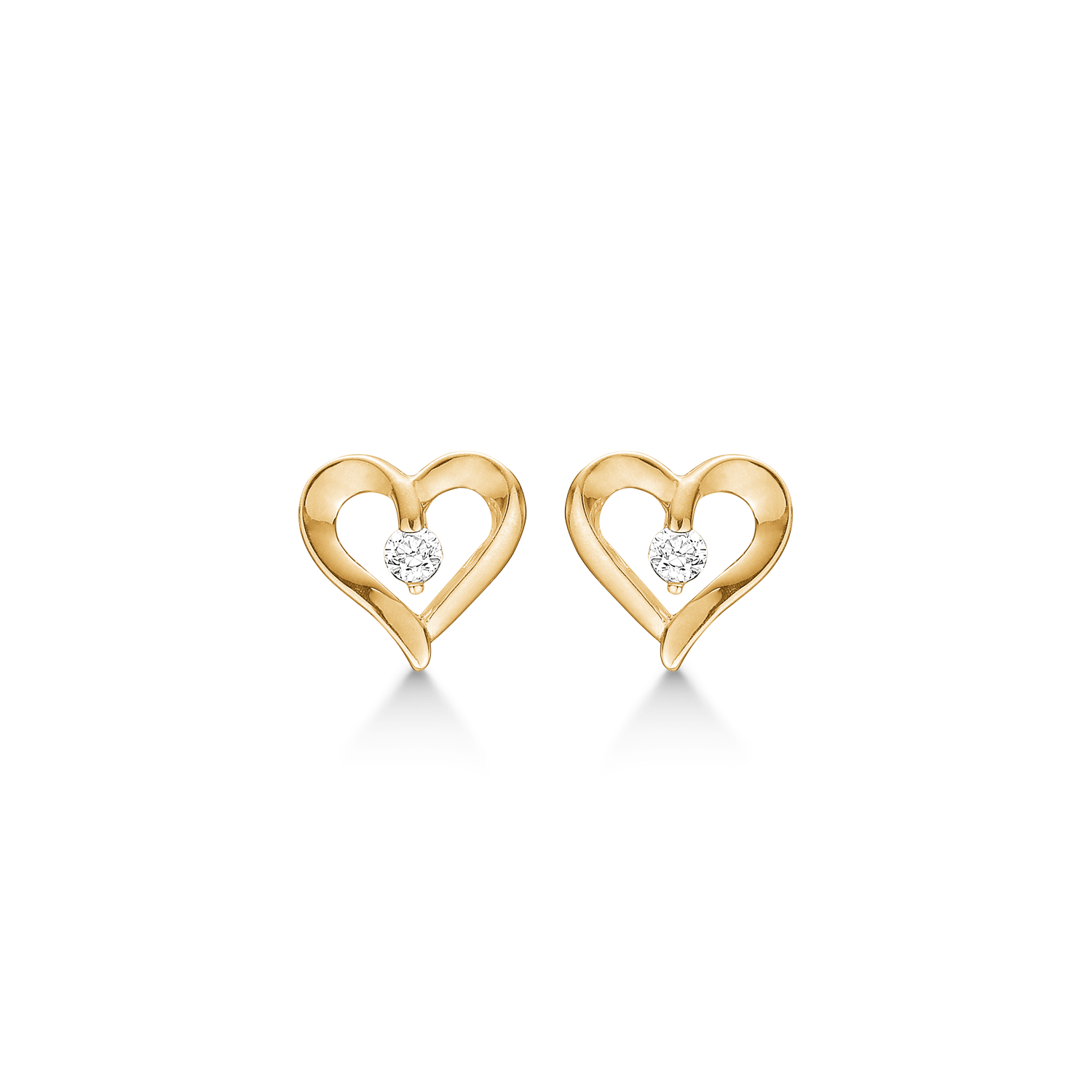 70242993, Støvring Design's Smukke små hjerte ørestikker med lille zirkonia inden i, 7 x 7