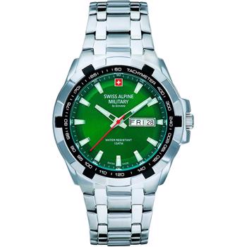 Swiss Alpine Military Day Date Stål quartz herre ur, model 7043.1134 