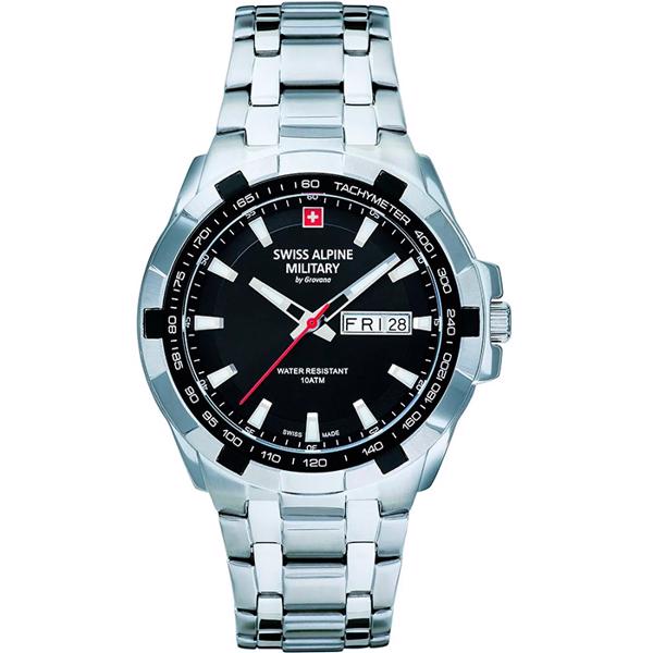 Swiss Alpine Military Day Date quartz herre ur