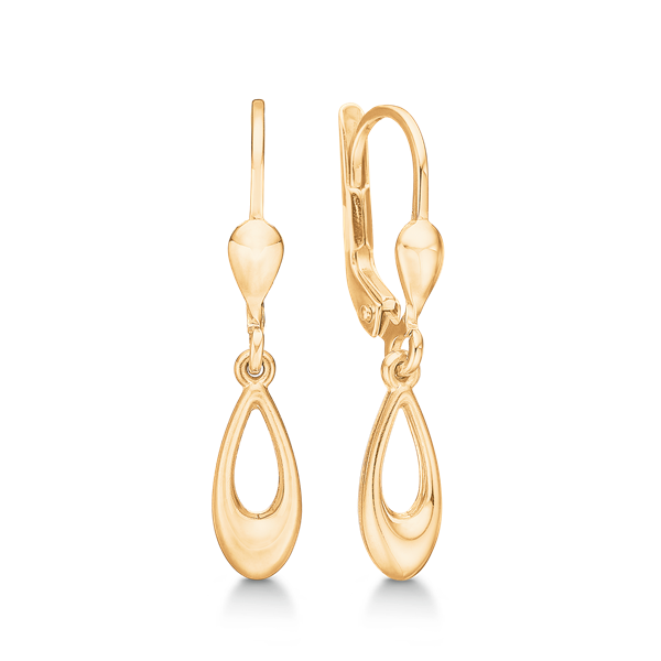 Elegant 14 kt øreringe med hængende dråber fra Støvring Design