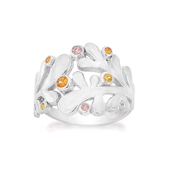Rabinovich SUNSET Sterling sølv ring med orange, gul og pink safir