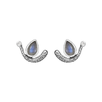 Rabinovich Unity sterling sølv øreringe med Labradorit, sky blue topas