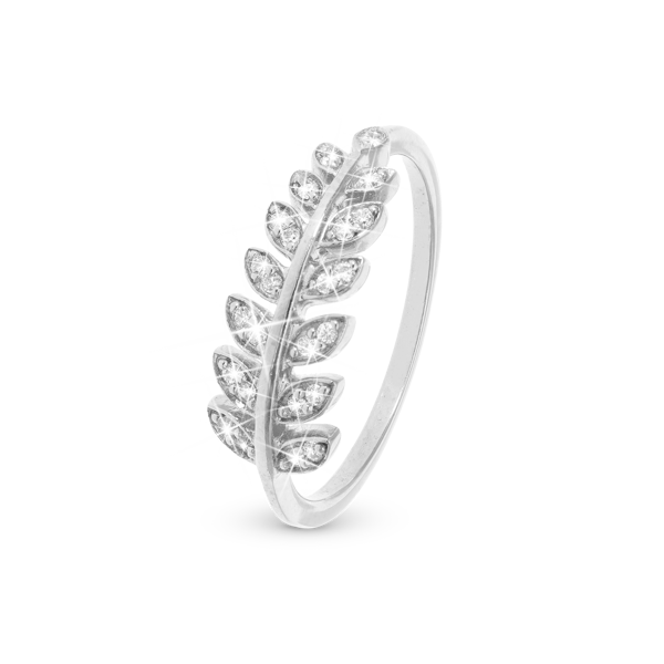 Model 1.18.A-59, Ring med zirkonia blade i 925 sterling sølv  hos Guldsmykket.dk