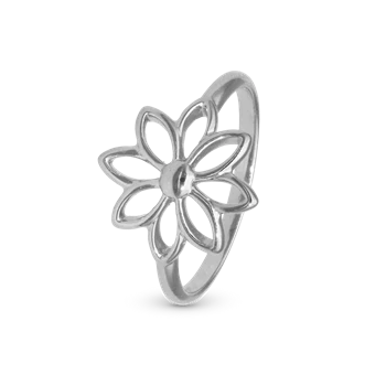 Model 1.20.A, Ring med stor blomst i 925 sterling sølv  hos Guldsmykket.dk