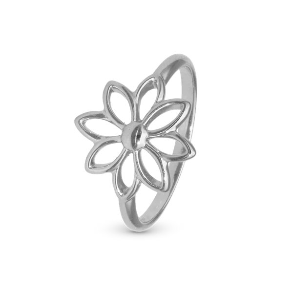 Model 1.20.A, Ring med stor blomst i 925 sterling sølv  hos Guldsmykket.dk