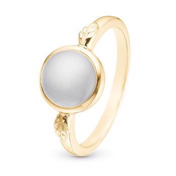 Christina Jewelry forgyldt sterling sølv Moonstone Ring med ægte grå månesten forgyldt sterling sølv 