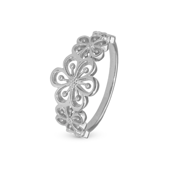 Flower Heaven Ring med 5 detaljeret blomster i 925 sterling sølv 