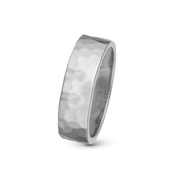 Christina Jewelry sterling sølv Big Experience Fingerring med flot hamret overflade