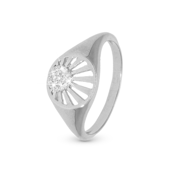 Model 4.13A-61, Signet ring med solnedgang af zirkonia i 925 sterling sølv  hos Guldsmykket.dk