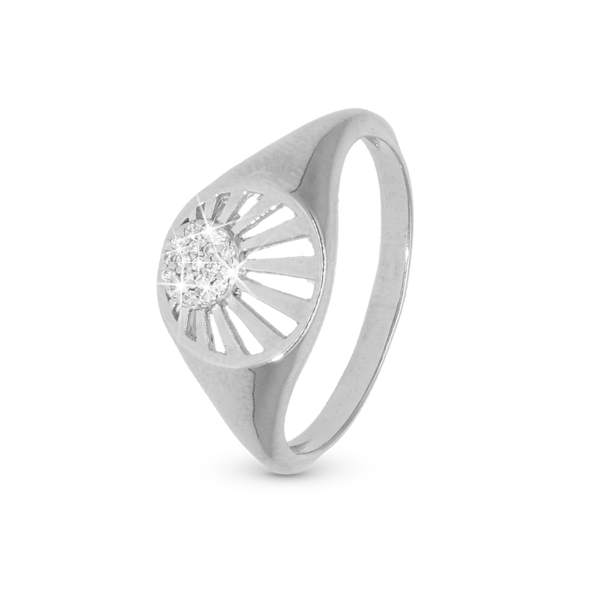 Model 4.13A-55, Signet ring med solnedgang af zirkonia i 925 sterling sølv  hos Guldsmykket.dk