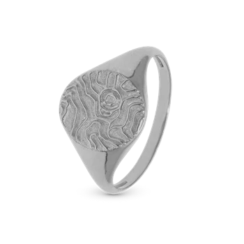 Fingerprint Ring med detaljeret finger aftryk i 925 sterling sølv 