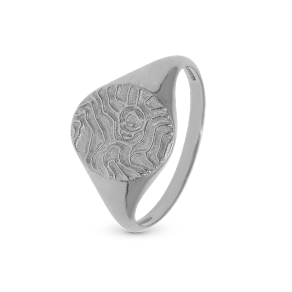 Fingerprint Ring med detaljeret finger aftryk i 925 sterling sølv 