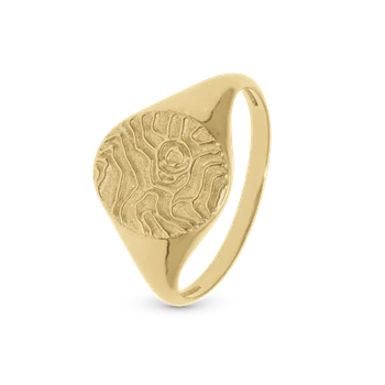 Fingerprint Ring med detaljeret finger aftryk i 925 forgyldt sølv 