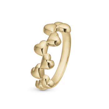 Christina Jewelry forgyldt sterling sølv,  My Love fingerring med hjerter