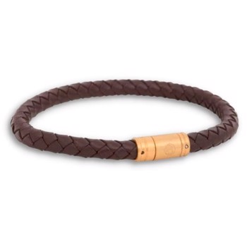 LIAM - Klassisk læder armbånd i brun/guld, med magnetisk lås, by Billgren
