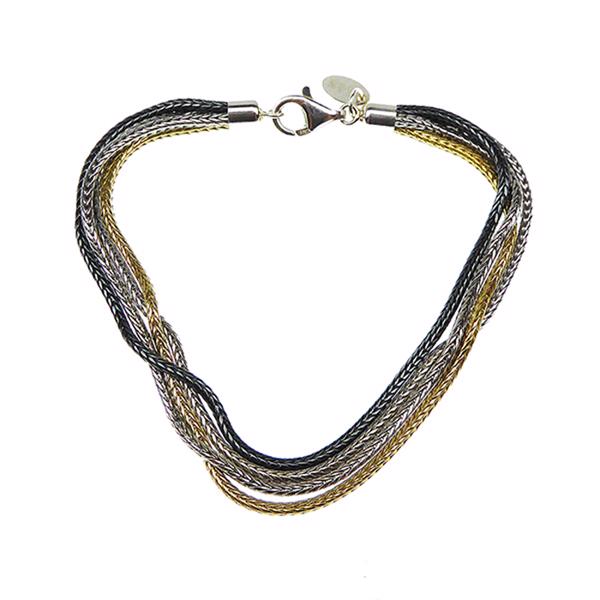 Classic Foxtail 925 Sterling Sølv flerfarvet kæde, som armbånd og halskæde