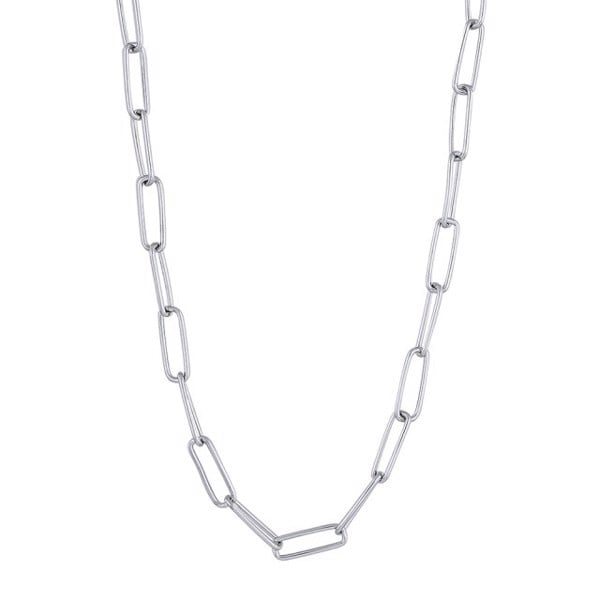 Nordahl\'s PIN52 feminin halskæde i rhodineret sølv sat sammen af links