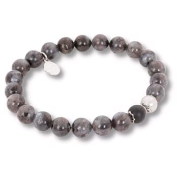 BASEL - Beads armbånd i grå/sort , by Billgren - Large, 21 cm