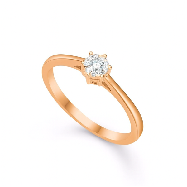 14 kt. guld diamant ring med ialt 0,085 ct W/SI