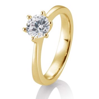 14 kt rødguld Engagement Solitaire ring med 0,6 ct Diamanter Wesselton SI