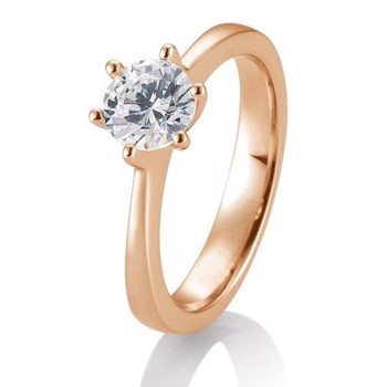 14 kt rosaguld Engagement Solitaire ring med 0,6 ct Diamanter Wesselton SI