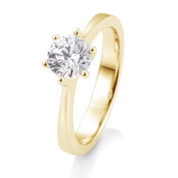 14 kt rødguld Engagement Solitaire ring med 0,8 ct Diamanter Wesselton SI