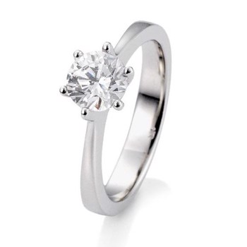 Platin 950 Engagement Solitaire ring med 0,8 ct Diamanter Wesselton SI