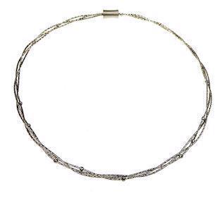 San - Link of joy Omega Sterling sølv Halskæde med Blank overflade