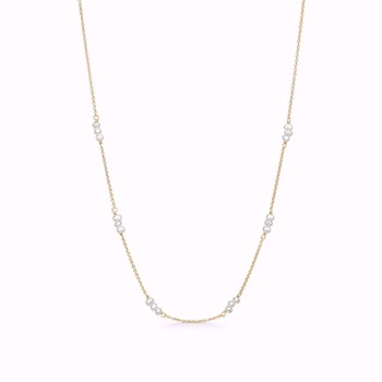 Halskæde med perler i forgyldt sterling Sølv fra Guld & Sølv Design