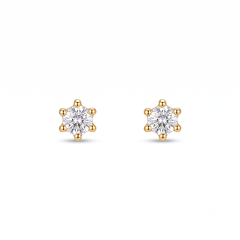 8 karat guld ørestikker med 3 mm zirkonia fra Guld & Sølv Design