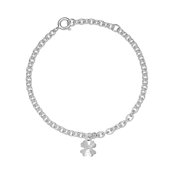 Armbånd med firkløver 7x7mm 14-16cm sterling sølv